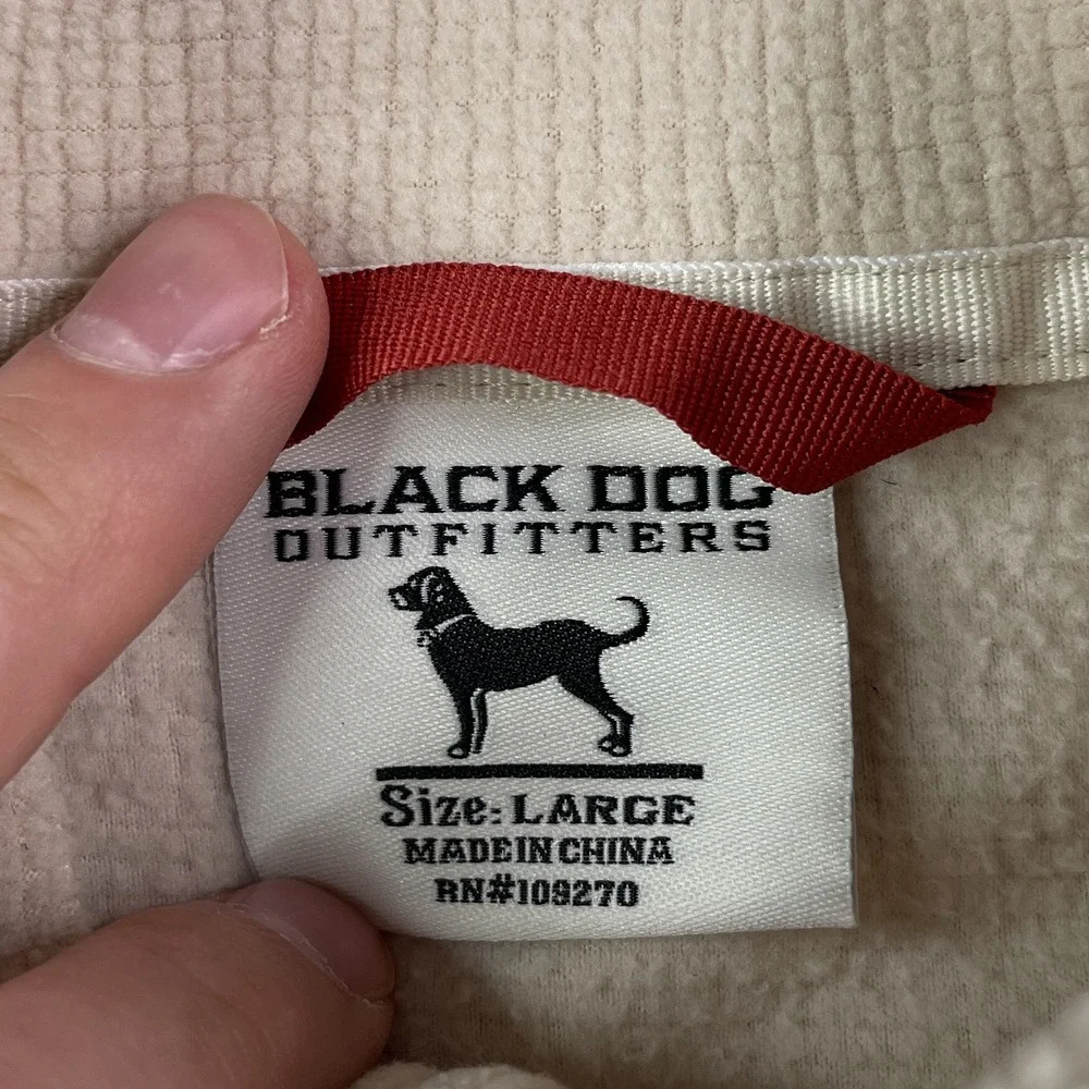 The Black Dog Fleece Pullover Kids Large Tan Waffle Knit Quarter Zip Coastal